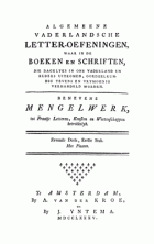 Vaderlandsche letteroefeningen. Jaargang 1785,  [tijdschrift] Vaderlandsche Letteroefeningen