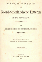 Geschiedenis der Noord-Nederlandsche letteren in de XIXe eeuw. Deel 1, Jan ten Brink