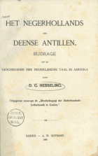 Het Negerhollands der Deense Antillen, D.C. Hesseling