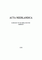 Acta Neerlandica 1,  [tijdschrift] Acta Neerlandica