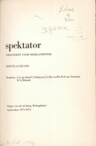 Spektator. Jaargang 1,  [tijdschrift] Spektator. Tijdschrift voor Neerlandistiek