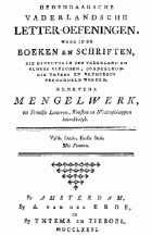Vaderlandsche letteroefeningen. Jaargang 1776,  [tijdschrift] Vaderlandsche Letteroefeningen