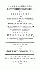 Vaderlandsche letteroefeningen. Jaargang 1820,  [tijdschrift] Vaderlandsche Letteroefeningen