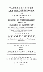 Vaderlandsche letteroefeningen. Jaargang 1822,  [tijdschrift] Vaderlandsche Letteroefeningen
