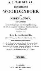 Biographisch woordenboek der Nederlanden. Deel 5, A.J. van der Aa