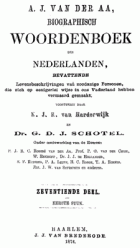 Biographisch woordenboek der Nederlanden. Deel 17. Eerste stuk, A.J. van der Aa