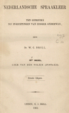 Nederlandsche spraakleer. Deel II. Leer van den volzin (syntaxis), Willem Gerard Brill