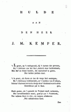 Hulde aan den heer J.M. Kemper, Willem de Clercq