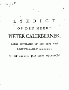 Lykdigt op den heere Pieter Calckberner, Pieter Dögen