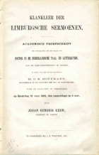 Klankleer der Limburgsche Sermoenen, J.H. Kern