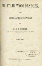 Militair woordenboek, H.M.F. Landolt