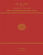 Psalm LXVIII. Eene exegetisch-kritische studie, J.W. Pont