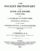 A new pocket dictionary of the Dutch and English languages, Jan Werninck