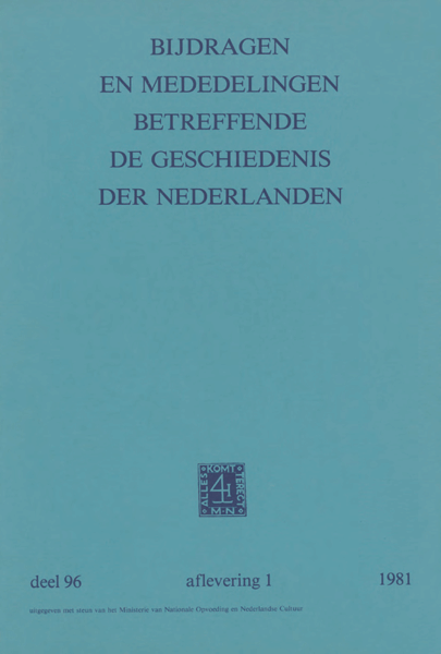 Bijdragen en Mededelingen betreffende de Geschiedenis der Nederlanden. Deel 96