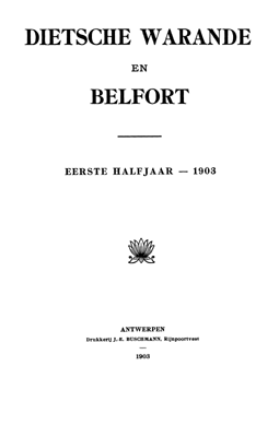 Dietsche Warande en Belfort. Jaargang 1903