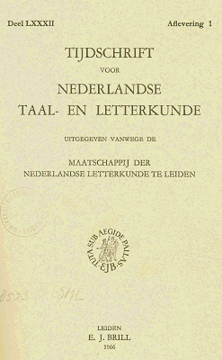 Tijdschrift voor Nederlandse Taal- en Letterkunde. Jaargang 82