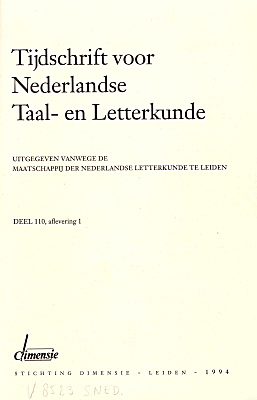 Tijdschrift voor Nederlandse Taal- en Letterkunde. Jaargang 110