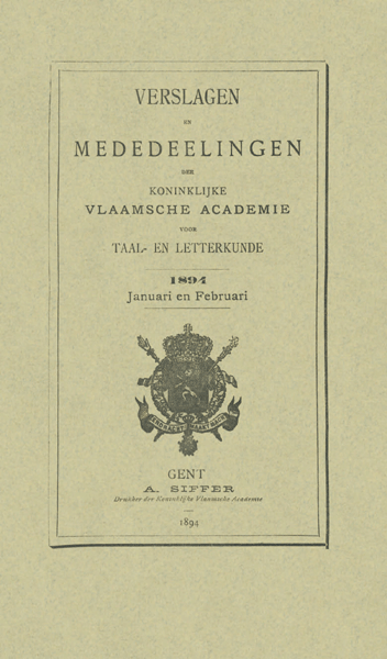 Verslagen en mededelingen van de Koninklijke Vlaamse Academie voor Taal- en Letterkunde 1894