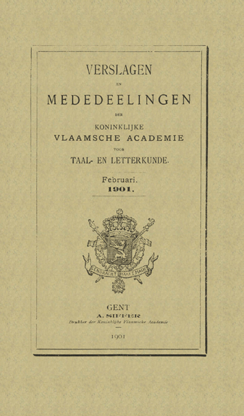 Verslagen en mededelingen van de Koninklijke Vlaamse Academie voor Taal- en Letterkunde 1901