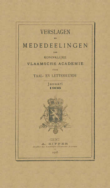 Verslagen en mededelingen van de Koninklijke Vlaamse Academie voor Taal- en Letterkunde 1906