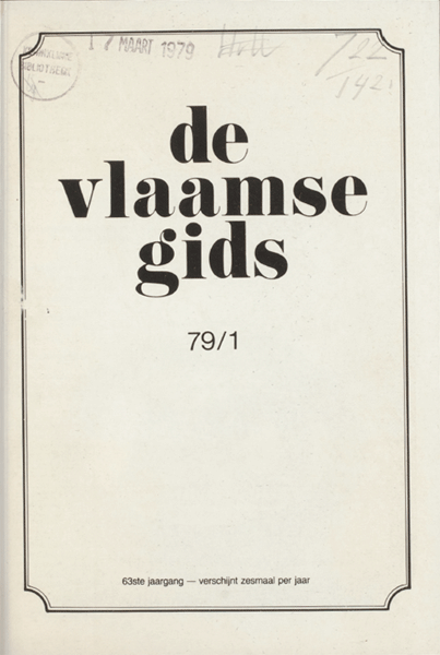 De Vlaamse Gids. Jaargang 63