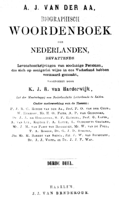 Biographisch woordenboek der Nederlanden. Deel 3