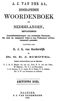 Biographisch woordenboek der Nederlanden. Deel 16